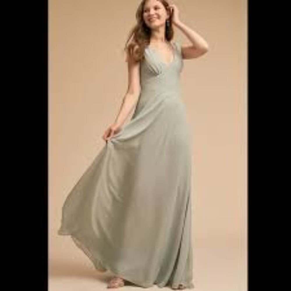 ✅ Anthropologie BHLDN Capulet Maxi Dress GREY SIZE SMALL